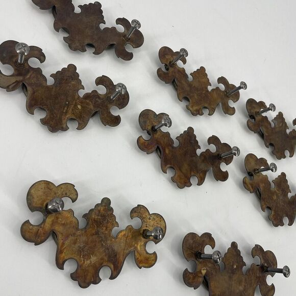 Chippendale Colonial Brass Antique Hardware Batwing Drawer Pull 2 1/2" center - Picture 8 of 12